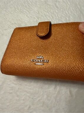 Coach Metallic Burnt Orange Wallet